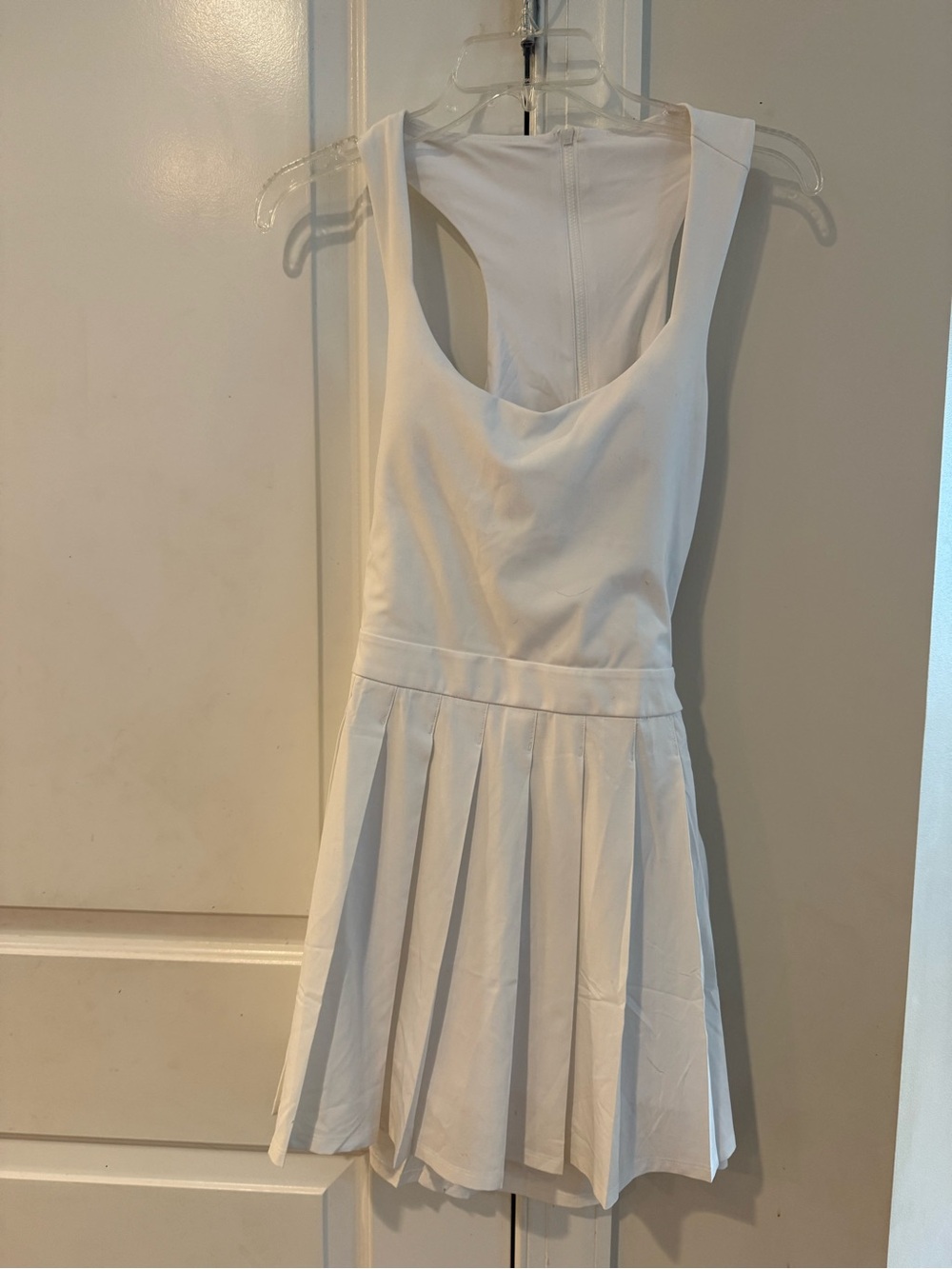 Vuori White Pleated Mini Dress
